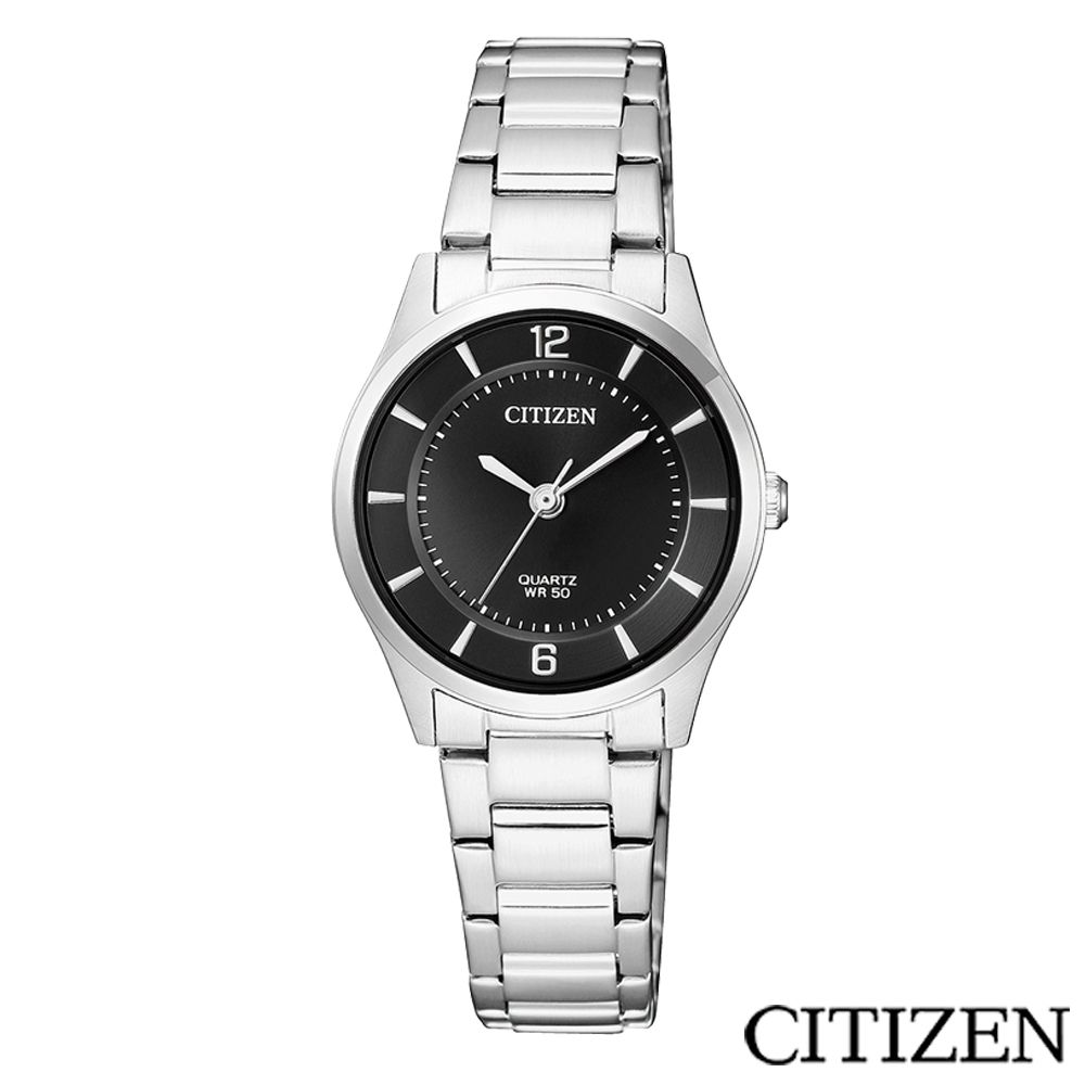 CITIZEN 星辰  簡約時尚黑面女仕手錶 ER0201-81E