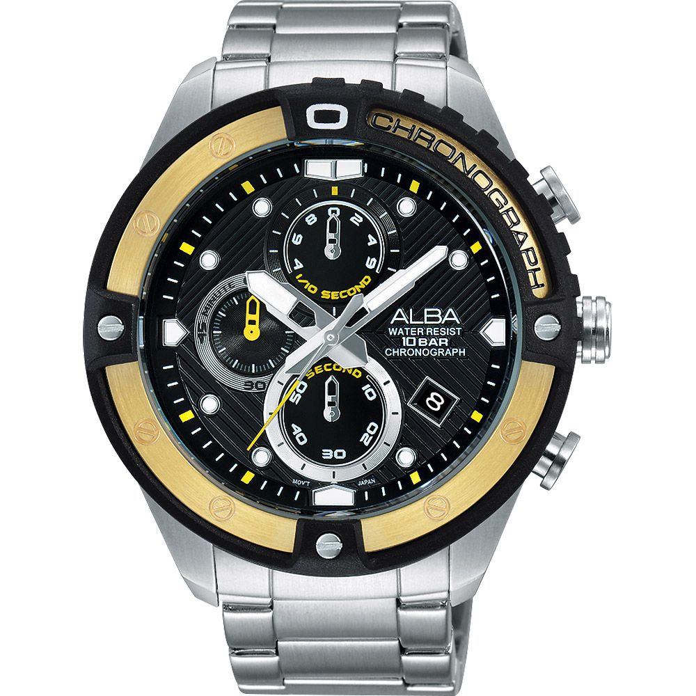 ALBA 雅柏  ACTIVE 活力運動時尚計時手錶-黑/46mm VD57-X071Y(AM3324X1)