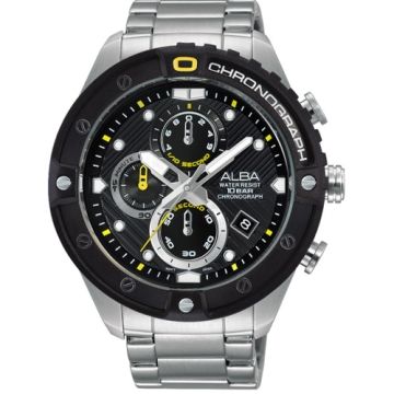ALBA 雅柏 豪邁率性自信運動風男錶/46mm/酷炫黑/VD57-X071D(AM3323X1)