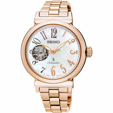 SEIKO LUKIA 美好時光機械女錶-珍珠貝x玫塊金/34mm 4R38-01E0K(SSA836J1)
