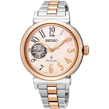 SEIKO LUKIA 美好時光機械女錶-珍珠貝x雙色版/36mm 4R38-01E0KS(SSA838J1)