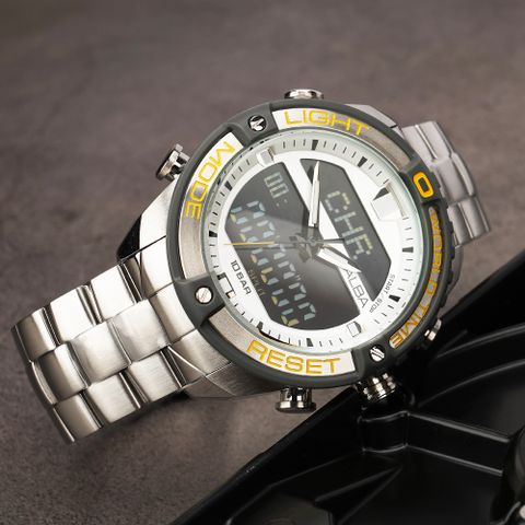 618購物節★精選推薦 ALBA 雅柏 W兩個世界雙顯手錶-銀灰圈/44mm N021-X003Y(AZ4019X1)