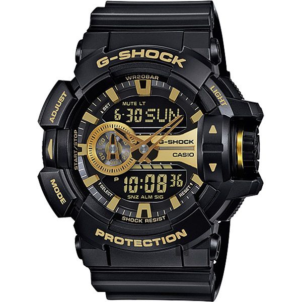 CASIO 卡西歐G-SHOCK 金屬系雙顯手錶-經典黑金GA-400GB-1A9 - PChome