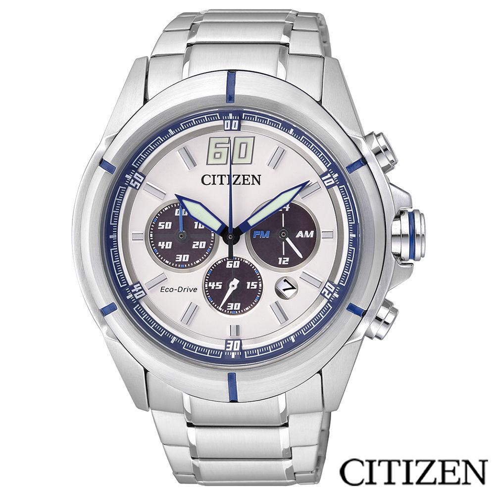 CITIZEN 星辰  Eco-Drive率性三眼光動能男士手錶 CA4100-57A