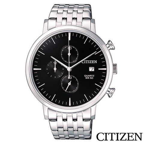 CITIZEN 星辰 都會潮流風尚三眼計時石英腕錶 AN3610-55E