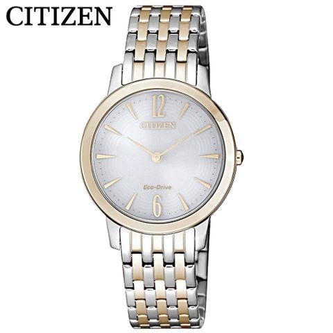 CITIZEN 星辰 美麗漣漪雙色調光動能石英女錶 EX1496-82A