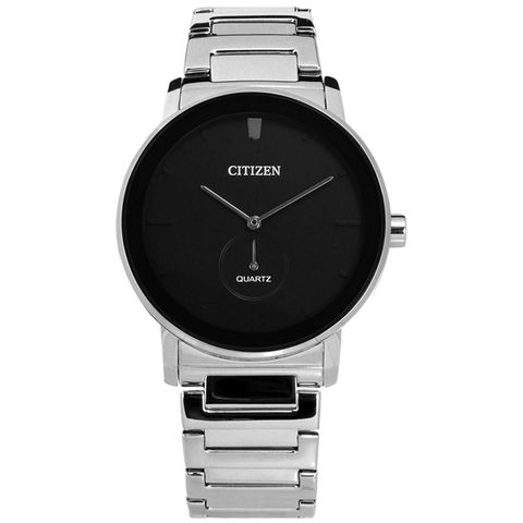 CITIZEN 星辰表 / BE9180-52E / 簡約時尚 礦石強化玻璃 日本機芯 不鏽鋼手錶 黑x銀 42mm