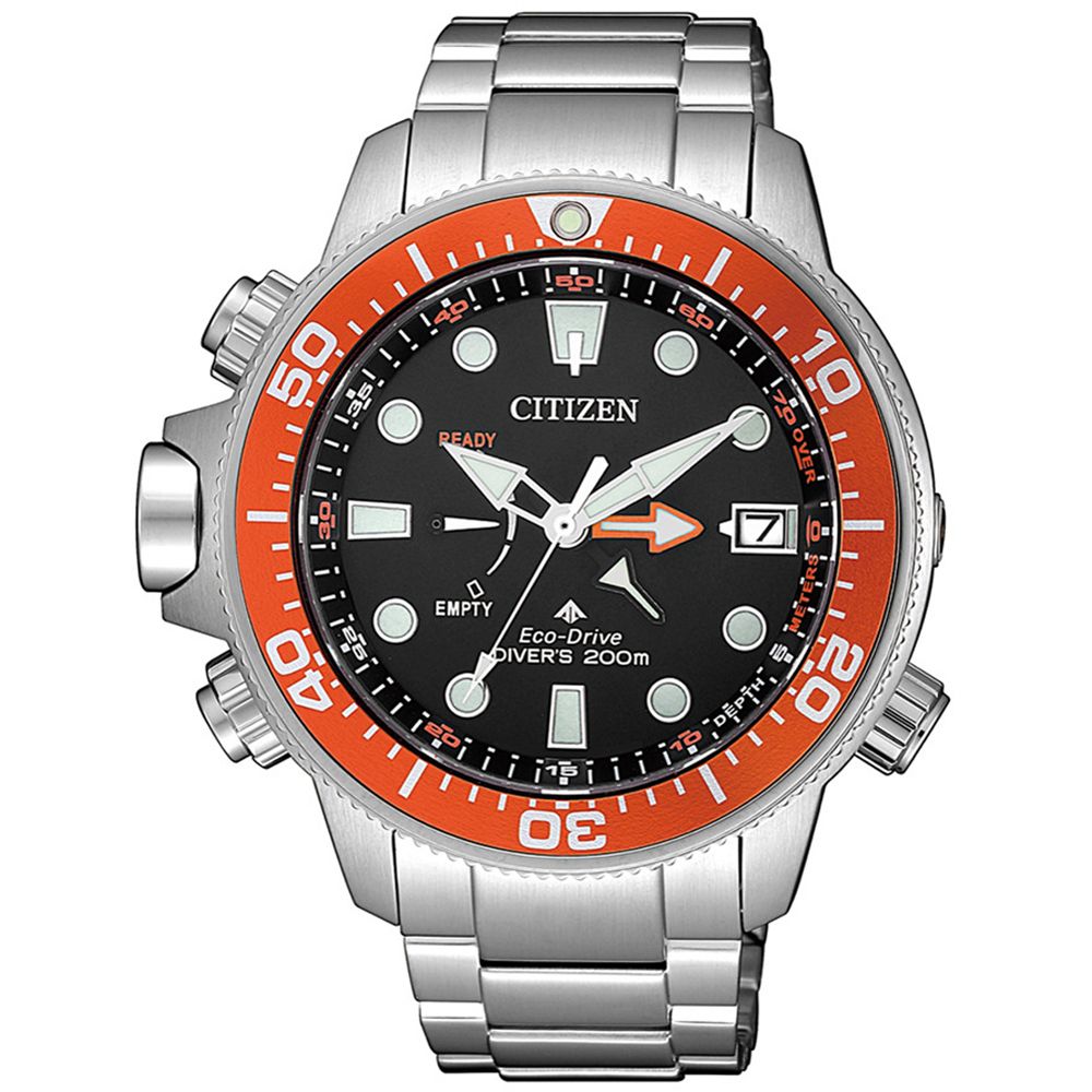 CITIZEN 星辰 PROMASTER光動能深海200米潛水錶/橘紅/46mm/BN2039-59E