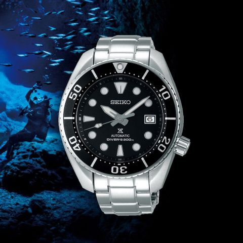 SEIKO 精工 PROSPEX系列相撲廣告款潛水機械錶-45mm 黑 6R35-00A0D SPB101J1