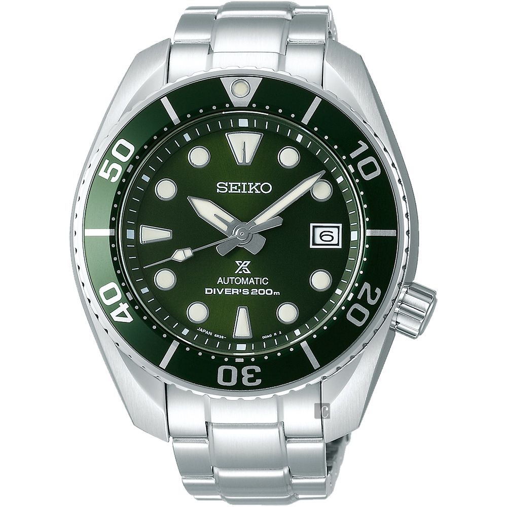 SEIKO 精工PROSPEX 200米潛水機械錶-綠水鬼/45mm 6R35-00A0G(SPB103J1