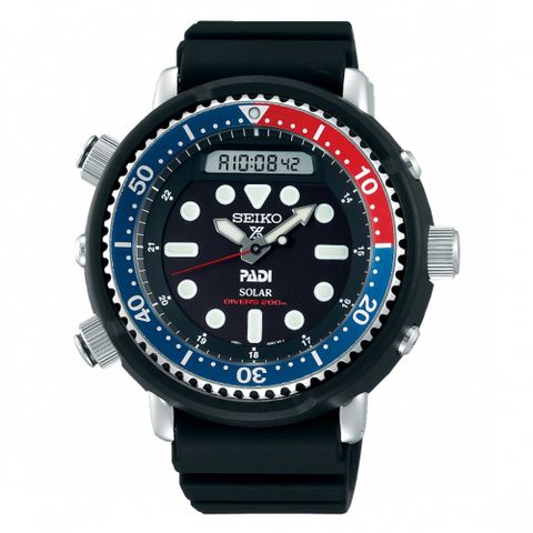 SEIKO 精工 PROSPEX PADI聯名 太陽能雙顯200M潛水錶(H851-00A0B/SNJ027P1)