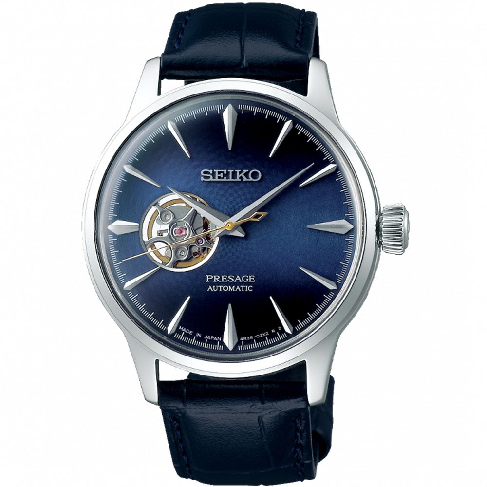 SEIKO 精工   PRESAGE動力儲存開芯機械錶/藍/40.5mm (4R38-01N0B/SSA405J1)SK003