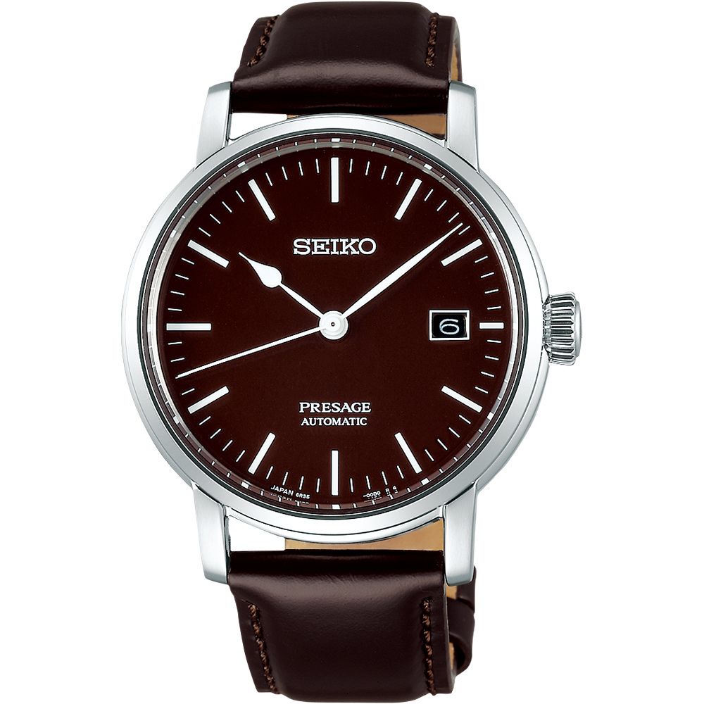 SEIKO 精工 PRESAGE 琺瑯工藝機械錶-紅棕/40mm 6R35-00F0B(SPB115J1) 雙11優惠價