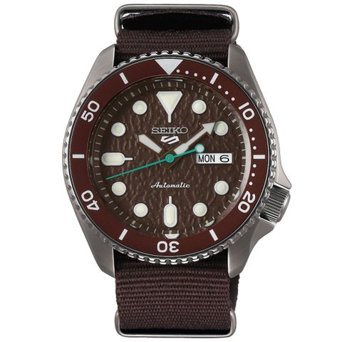 SEIKO 5 sport運動潮流機械腕錶/咖啡色4R36-07G0E(SRPD85K1)