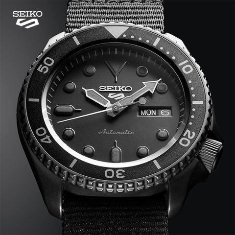 官方LINE登錄3年保固，贈多重好禮SEIKO 精工 5 Sports 綻放自我機械錶/黑/42.5mm (4R36-07G0F/SRPD79K1)SK003