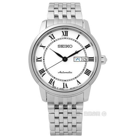SEIKO 精工 / 4R36-04E0W.SRP761J1 / PRESAGE 現代經典款藍寶石水晶機械不鏽鋼手錶 白色 39mm
