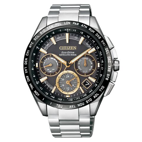 CITIZEN GPS衛星對時F900光動能鈦腕錶/黑/CC9015-54F