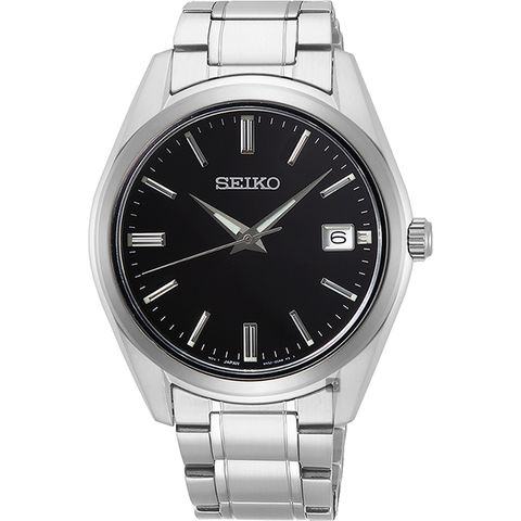 SEIKO 精工 CS 時尚石英手錶-黑x銀/39mm 6N52-00A0D(SUR311P1)