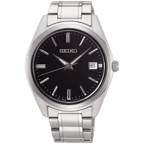 SEIKO 精工 CS系列簡約大三針時尚腕錶/黑/38mm(6N52-00A0D/SUR311P1)