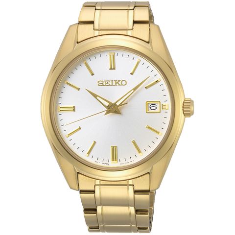 SEIKO 精工 CS系列簡約大三針時尚腕錶/金/38mm(6N52-00A0K/SUR314P1)