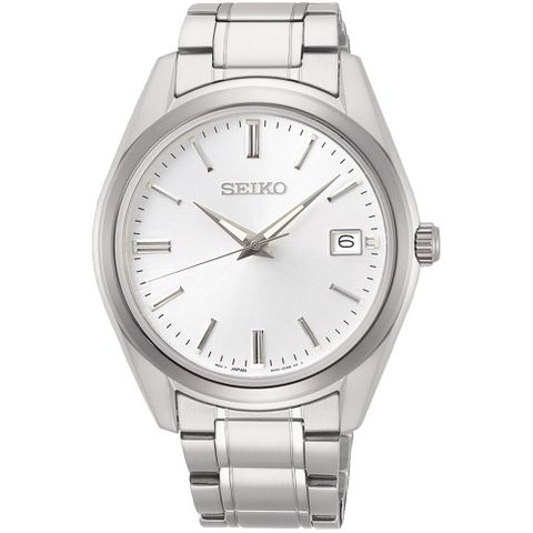 SEIKO 精工 CS系列簡約大三針時尚腕錶/銀/38mm(6N52-00A0S/SUR307P1)