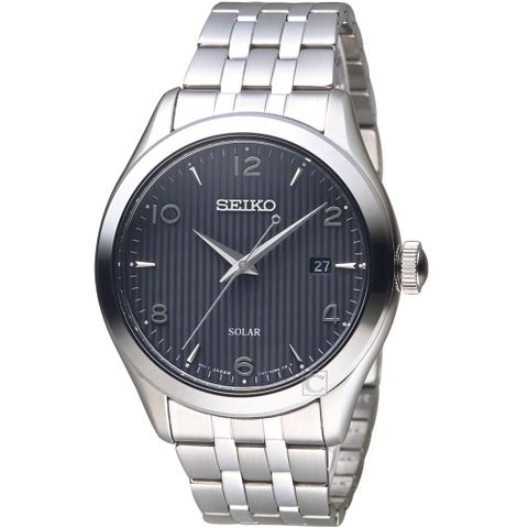 SEIKO 太陽能紳士線條時尚腕錶/SNE489P1/V157-0CN0D