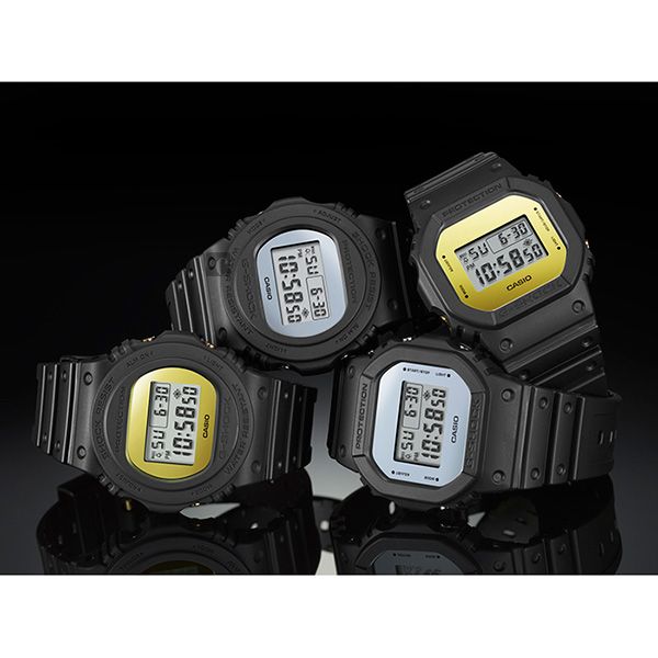 CASIO 卡西歐G-SHOCK 35周年MIRROR DW-5700 經典王者手錶-鏡面金DW