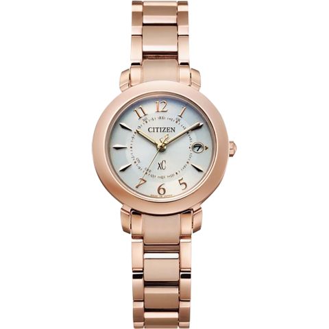 CITIZEN XC優雅迷人電波光動能鈦金屬腕錶ES9444-50B