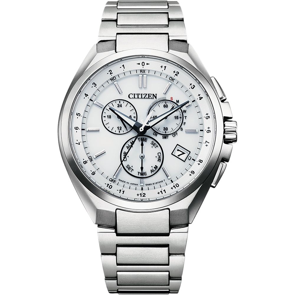 CITIZEN 星辰  即刻準確鈦金屬電波時尚腕錶CB5040-80A