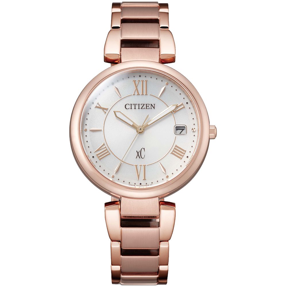 CITIZEN 星辰 xC 亞洲限定款天生麗質光動能腕錶/玫瑰金/33mm/EO1192-59A