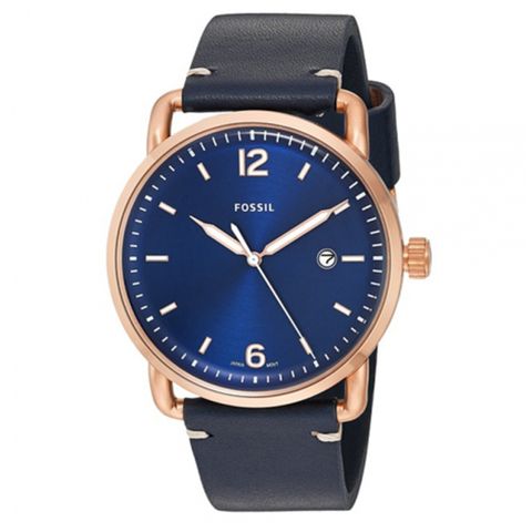 FOSSIL RUNWAY簡約時標時尚皮革腕錶(FS5274)-藍x44mm