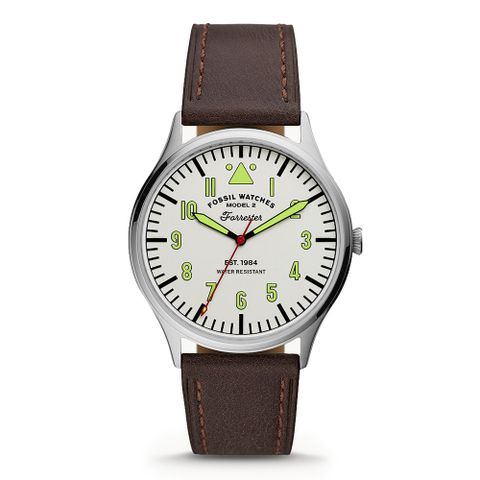 FOSSIL 流行配色皮革男錶(FS5610)-白/42mm