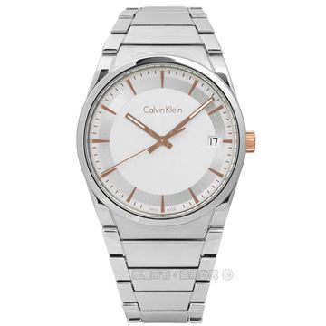 Calvin Klein CK / K6K31B46 / step 俐落極簡知性日期不鏽鋼手錶 銀白色 38mm