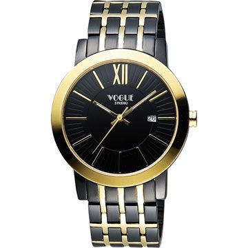 VOGUE 尊爵時尚羅馬手錶-IP黑x雙色版 2V1407-231DYG-D