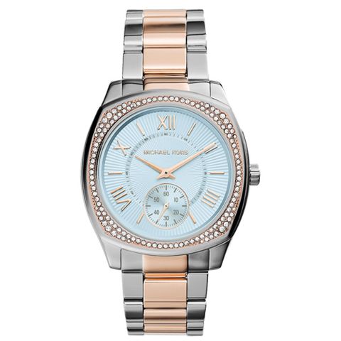 Michael Kors 奢華九零上海灘晶鑽腕錶-藍x雙色