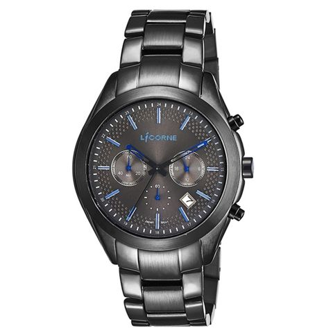 【LICORNE力抗錶】撼動系列 經典工藝三眼手錶 (黑/藍 LT138MBBI-N)