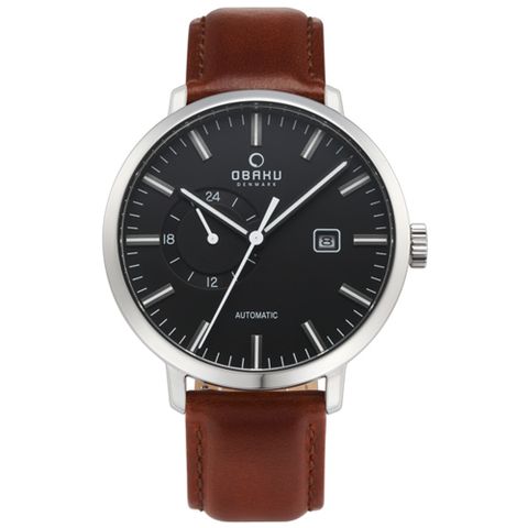 OBAKU 單眼羅伯機械皮帶腕錶-V210GTCBRN