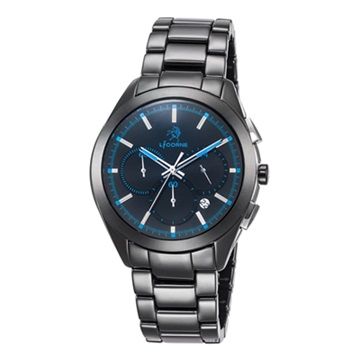 【LICORNE】恩萃 Entrée 品味時光印刻陶瓷腕錶 (藍 LT089MBBI-N)