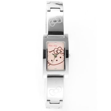 【HELLO KITTY】凱蒂貓秀氣質感流行手錶 (銀/粉紅 LK679LWPI)