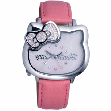 【HELLO KITTY】凱蒂貓愛戀經典造型手錶 (桃紅/銀 LK681LWPP)