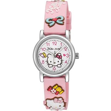 【HELLO KITTY】凱蒂貓生動迷人立體圖案手錶 (粉紅 KT015LWPP)