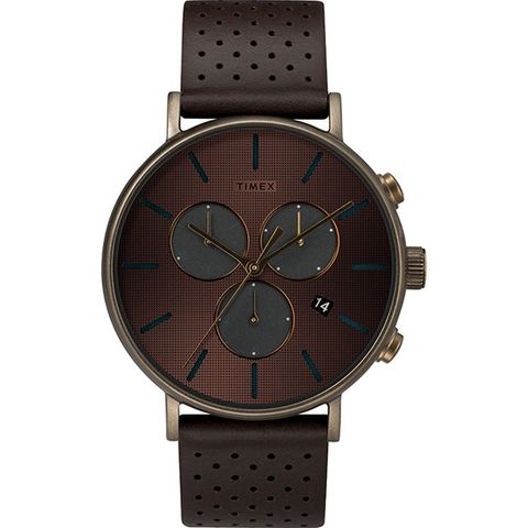 【TIMEX】 天美時 Fairfield Chrono系列 時尚三眼計時手錶 (深咖啡 TXTW2R80100)