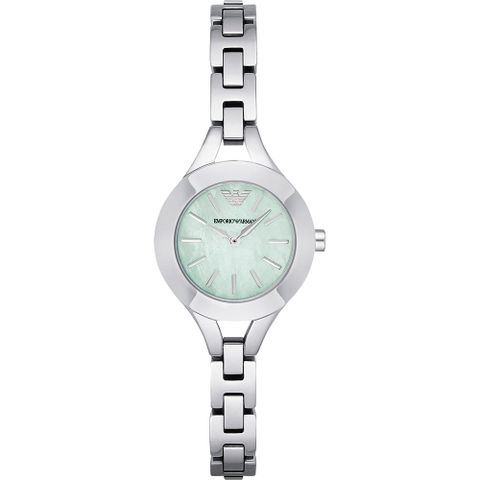 Emporio Armani Ladies 鍊帶石英錶-珍珠貝x銀/28mm AR7416