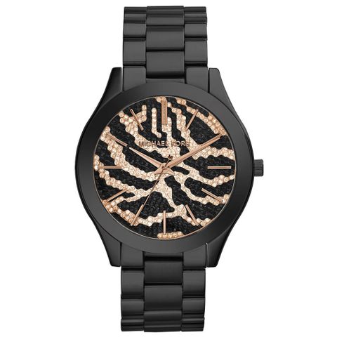 精品錶▼原廠公司貨Michael Kors 狂野時尚派對手錶-黑x金/42mm MK3316