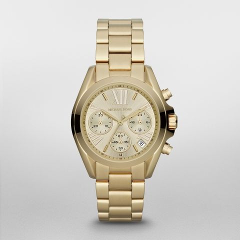 MICHAEL KORS美式經典三眼計時亮金腕錶/MK5798