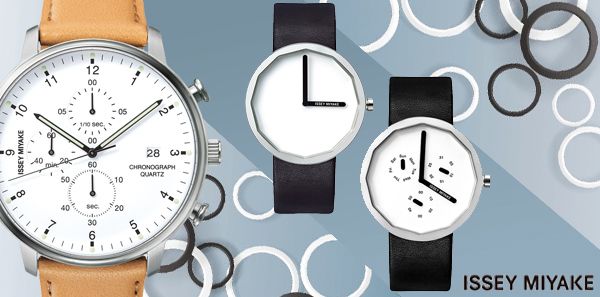 ISSEY MIYAKE 三宅一生W系列三眼計時腕錶(白x銀/43mm) VK67-0010S