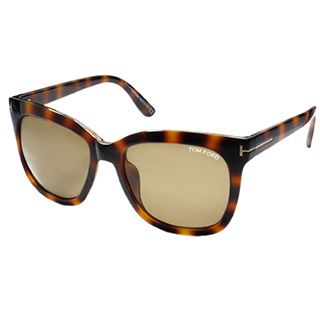 簡約時尚的風格【TOM FORD 】貓眼型雙色系-琥珀框/棕色鏡面太陽眼鏡 (TF9348-52K)