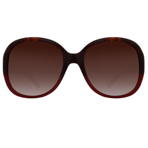LOEWE 羅威 經典不敗花體LOGO太陽眼鏡(酒紅/琥珀 SLW846-0761)