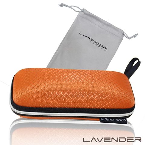 Lavender擦拭收納兩用袋與眼鏡盒套組-橘