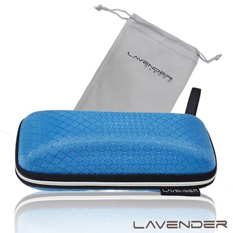 Lavender擦拭收納兩用袋與眼鏡盒套組-藍